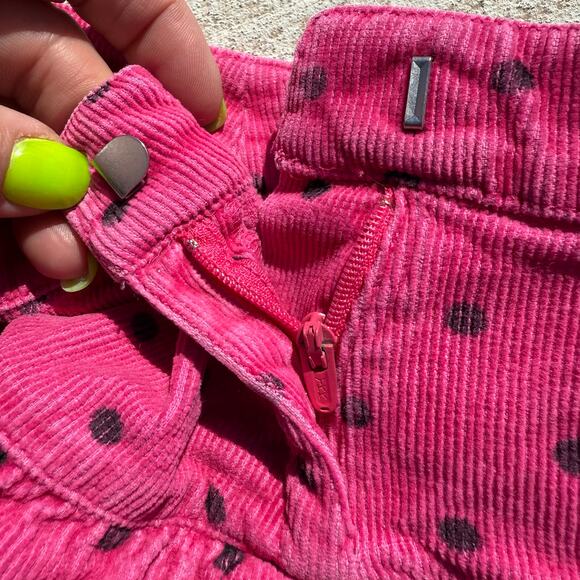 Y2K Copper Key Pink and Black Polkadot Corduroy Ruffle Skirt 4/4T - Picture 4 of 8